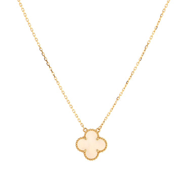 Van Cleef & Arpels Vintage Alhambra Pendant Necklace 18K Yellow Gold and Mother of Pearl