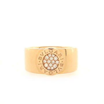 Bvlgari Cigar Band Ring 18K Rose Gold with Diamonds