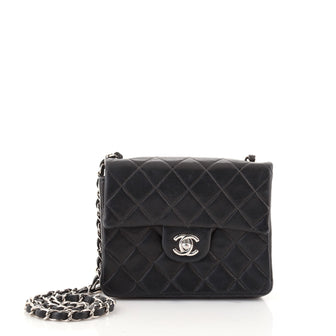 Chanel Vintage Square Classic Single Flap Bag Quilted Lambskin Mini