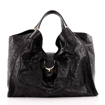 Gucci Soft Stirrup Tote Ostrich Medium
