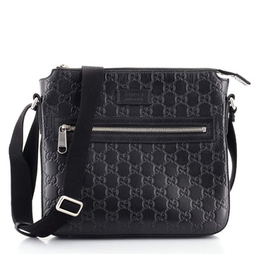 Gucci Signature Zip Messenger Bag Guccissima Leather Small