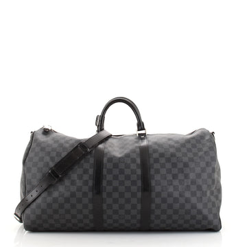 Louis Vuitton Keepall Bandouliere Bag Damier Graphite 55