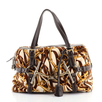 Gucci 85th Anniversary Boston Bag Printed Velvet