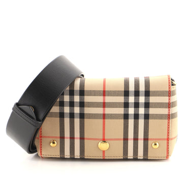 Burberry Hackberry Crossbody Bag Vintage Check Canvas Small