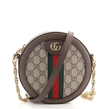Gucci Ophidia Round Shoulder Bag GG Coated Canvas Mini
