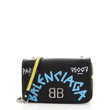 Balenciaga BB Graffiti Full Flap Chain Wallet Leather