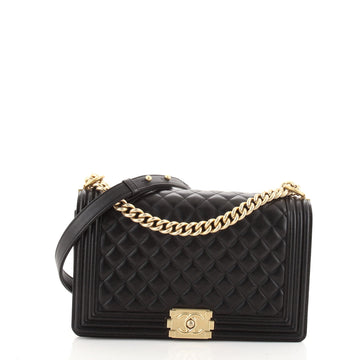 Chanel Boy Flap Bag Quilted Lambskin New Medium