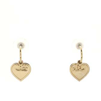 Chanel CC Heart Huggie Earrings Metal
