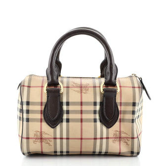 Burberry Chester Satchel Haymarket Coated Canvas Large