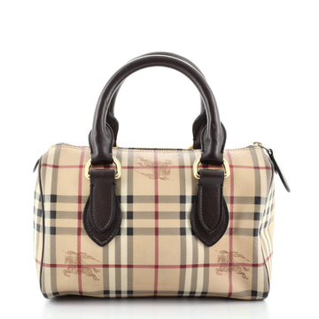 Burberry Chester Satchel Haymarket Coated Canvas Large