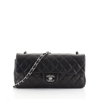 Chanel Classic Single Flap Bag Quilted Lambskin East West