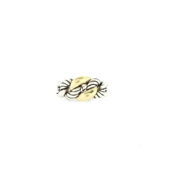 David Yurman Belmont Curb Link Ring Sterling Silver with 18K Yellow Gold 17mm