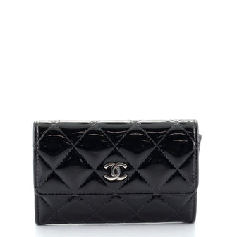 Chanel Classic Flap Card Case Quilted Patent