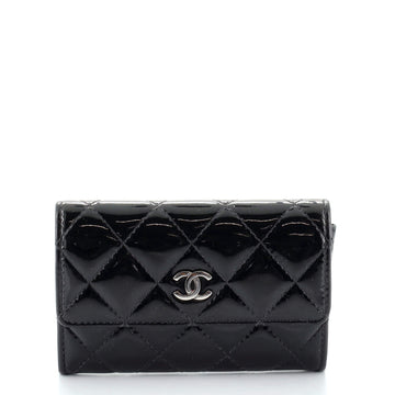 Chanel Classic Flap Card Case Quilted Patent