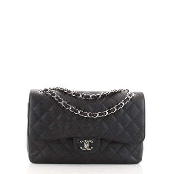 Chanel Classic Double Flap Bag Quilted Caviar Jumbo