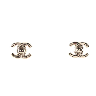Chanel CC Turnlock Stud Earrings Metal