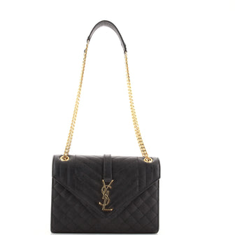 Saint Laurent Classic Monogram Envelope Satchel Quilted Leather Medium