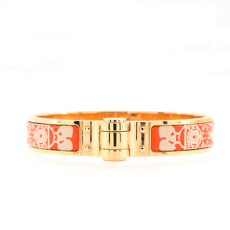 Hermes Hinged Bracelet Printed Enamel Thin