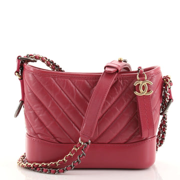Chanel Gabrielle Hobo Chevron Aged Calfskin Small
