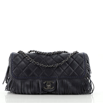 Chanel Paris-Dallas Fringe Flap Bag Quilted Leather