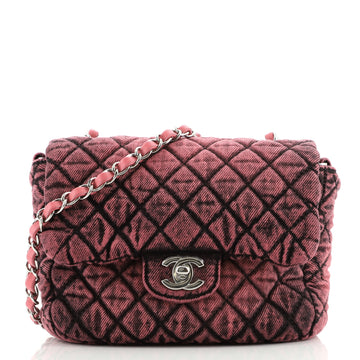 Chanel Denimpression Flap Bag Quilted Distressed Denim Small