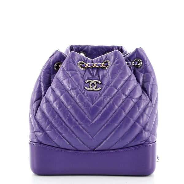 CHANEL Small Gabrielle Backpack in Purple Calfskin