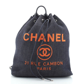 Chanel Deauville Backpack Denim Large