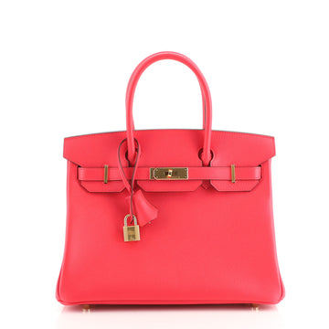 Hermes Birkin Handbag Pink Epsom with Gold Hardware 30