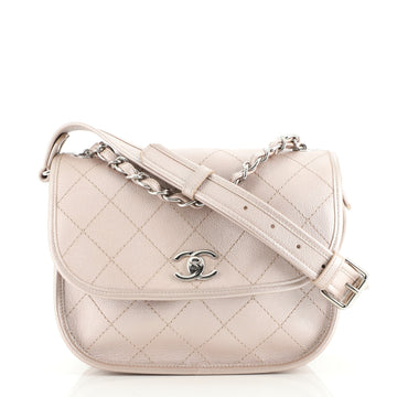 Chanel Jungle Stroll Messenger Bag Quilted Iridescent Calfskin Small