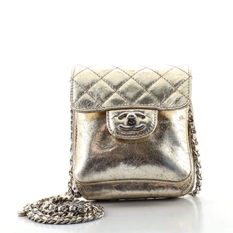 Chanel Wallet on Chain Flap Bag Quilted Metallic Calfskin Mini