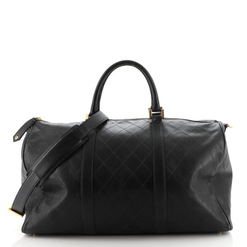 Chanel Vintage Diamond Stitch Boston Bag Quilted Lambskin Large