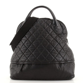 Chanel Vertical Sport Weekender Bag Quilted Coated Canvas Medium