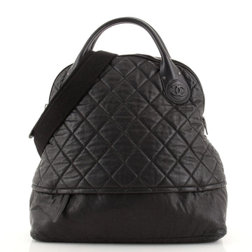 Chanel Vertical Sport Weekender Bag Quilted Coated Canvas Medium