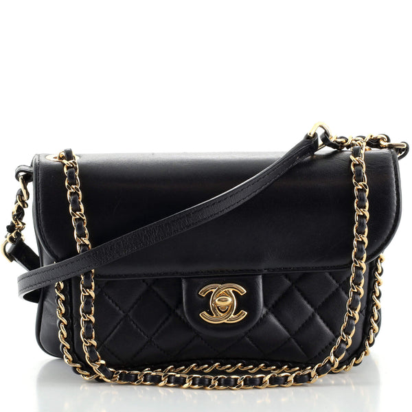 Unchained Flap Crossbody Bag Quilted Lambskin Small