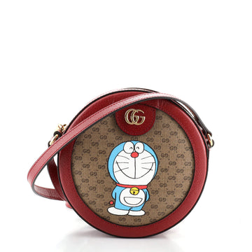 Gucci Doraemon Round Shoulder Bag Printed Mini GG Coated Canvas