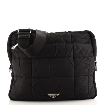 Prada Front Pocket Messenger Quilted Tessuto Medium