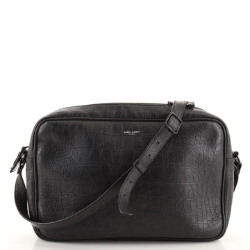 Saint Laurent Zipped Messenger Embossed Crocodile Leather Large