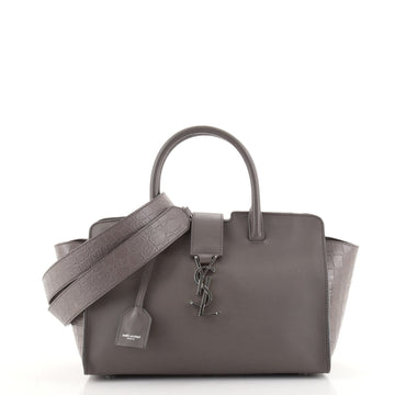 Saint Laurent Monogram Cabas Downtown Leather with Crocodile Embossed Leather Baby