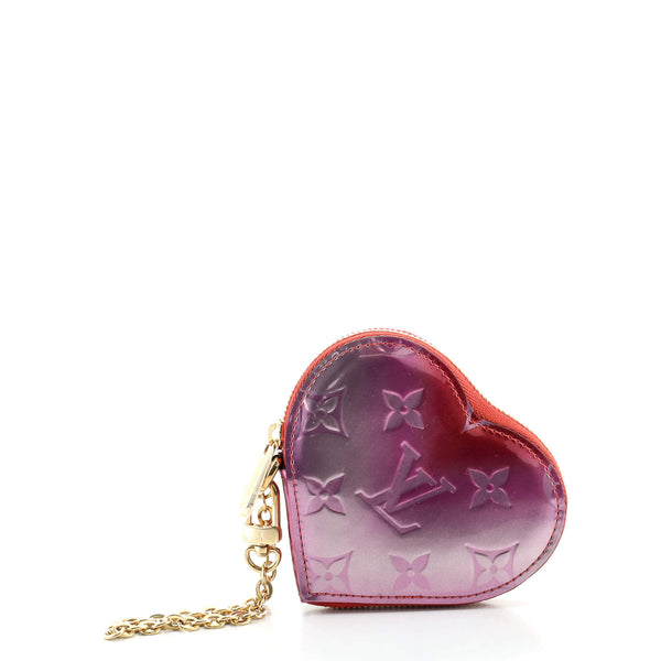 Louis Vuitton Limited Edition Purple Monogram Vernis Leather Heart Coin  Purse
