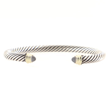 David Yurman Cable Classic Bracelet Sterling Silver with 14K Yellow Gold and Chalcedony 5mm