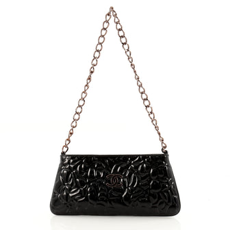Chanel Camellia Chain Pochette Patent Small