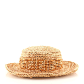 Fendi FF Panama Bucket Hat Raffia