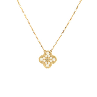 Van Cleef & Arpels Vintage Alhambra Pendant Necklace 18K Yellow Gold and Diamonds