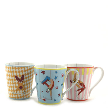 Hermes Circus 3-Piece Mug Set Printed Porcelain