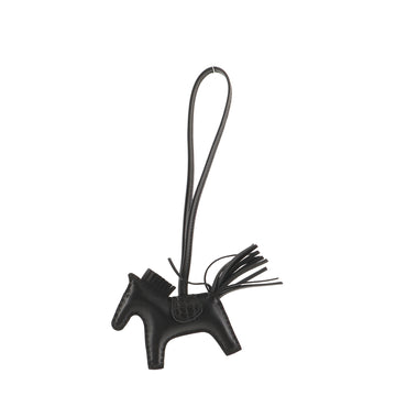 Hermes So Black GriGri Rodeo Touch Bag Charm Leather with Alligator PM