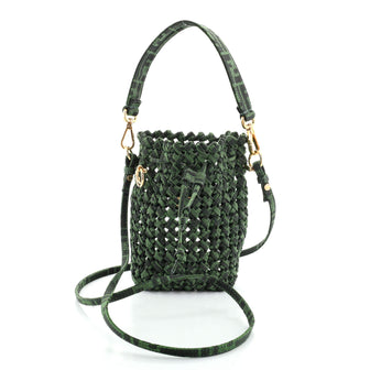 Fendi Mon Tresor Bucket Bag Jacquard Interlace Fabric Mini