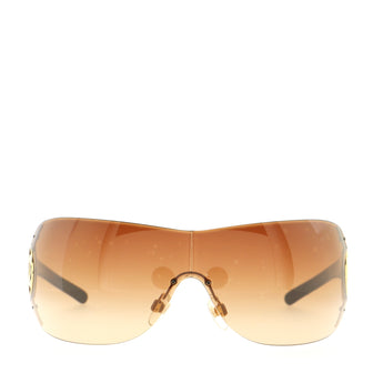Chanel Rimless Circle CC Shield Sunglasses Acetate with Metal