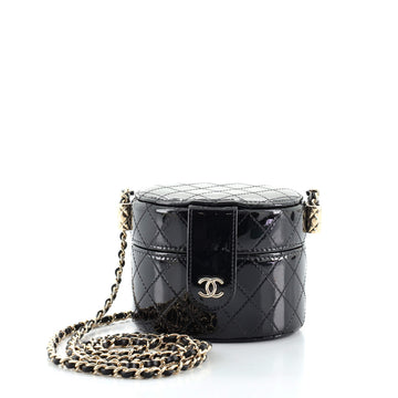 Chanel CC Allure Vanity Case with Chain Quilted Patent Mini