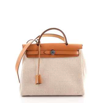 Hermes Herbag Zip Leather and Toile 31