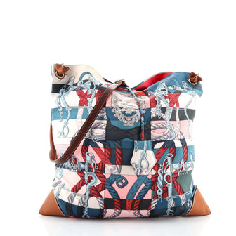 Hermes Silky City Bag Printed Silk and Leather PM